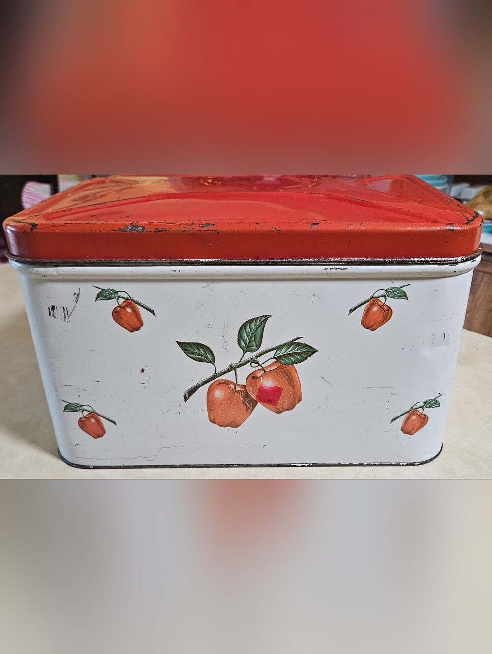 Vintage 1940's Bread Box Apple Pattern